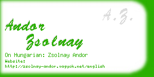 andor zsolnay business card